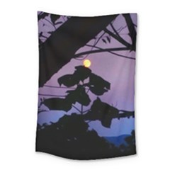 Moon And Catalpa Tree Small Tapestry by okhismakingart