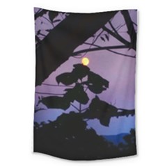 Moon And Catalpa Tree Large Tapestry by okhismakingart