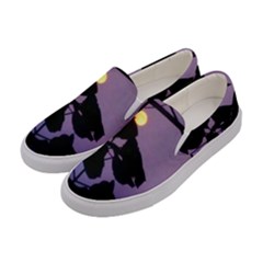 Moon And Catalpa Tree Women s Canvas Slip Ons by okhismakingart