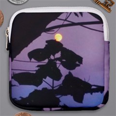 Moon And Catalpa Tree Mini Square Pouch