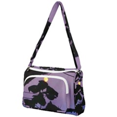 Moon And Catalpa Tree Front Pocket Crossbody Bag