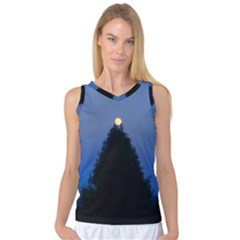 Tree And Moon Women s Basketball Tank Top by okhismakingart