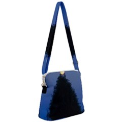 Tree And Moon Zipper Messenger Bag