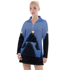 Tree And Moon Women s Hoodie Dress