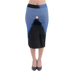 Tree And Moon Midi Pencil Skirt by okhismakingart