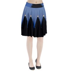 Tree And Moon Pleated Skirt by okhismakingart