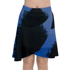 Tree And Moon Chiffon Wrap Front Skirt by okhismakingart