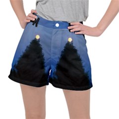 Tree And Moon Stretch Ripstop Shorts