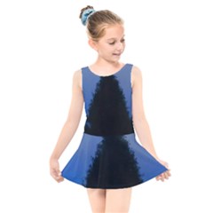 Tree And Moon Kids  Skater Dress Swimsuit