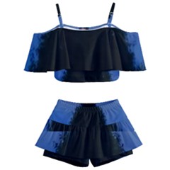 Tree And Moon Kids  Off Shoulder Skirt Bikini