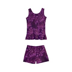 Dark Pink Queen Anne s Lace (up Close) Kids  Boyleg Swimsuit