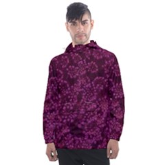 Dark Pink Queen Anne s Lace (up Close) Men s Front Pocket Pullover Windbreaker by okhismakingart