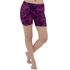 Dark Pink Queen Anne s Lace (up Close) Lightweight Velour Yoga Shorts