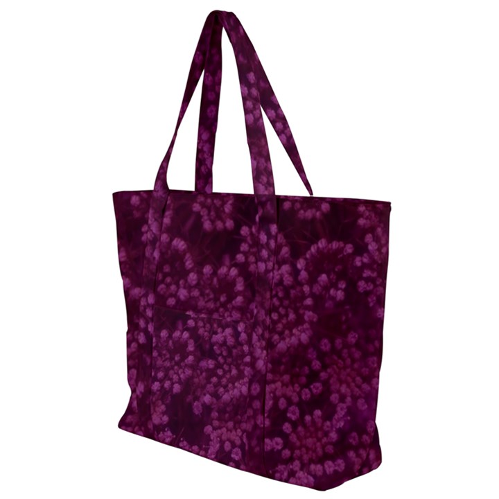 Dark Pink Queen Anne s Lace (Up Close) Zip Up Canvas Bag