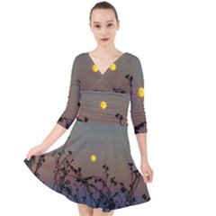 Moon And Thistle Quarter Sleeve Front Wrap Dress by okhismakingart