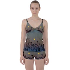 Moon And Thistle Tie Front Two Piece Tankini by okhismakingart