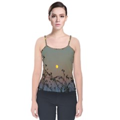 Moon And Thistle Velvet Spaghetti Strap Top