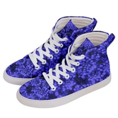 Blue Queen Anne s Lace (up Close) Women s Hi-top Skate Sneakers by okhismakingart