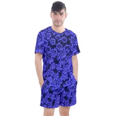 Blue Queen Anne s Lace (up Close) Men s Mesh Tee And Shorts Set