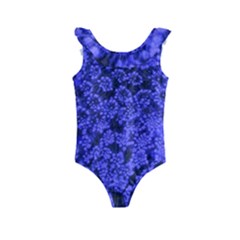 Blue Queen Anne s Lace (up Close) Kids  Frill Swimsuit