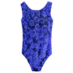 Blue Queen Anne s Lace (up Close) Kids  Cut-out Back One Piece Swimsuit