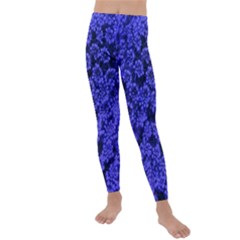 Blue Queen Anne s Lace (up Close) Kids  Lightweight Velour Leggings