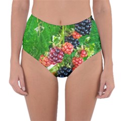 Blackberries Reversible High-waist Bikini Bottoms by okhismakingart