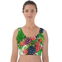 Blackberries Velvet Crop Top