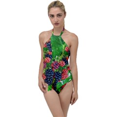 Blackberries Go With The Flow One Piece Swimsuit by okhismakingart