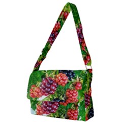 Blackberries Full Print Messenger Bag