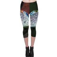 Rainbow Water Droplet Capri Leggings 