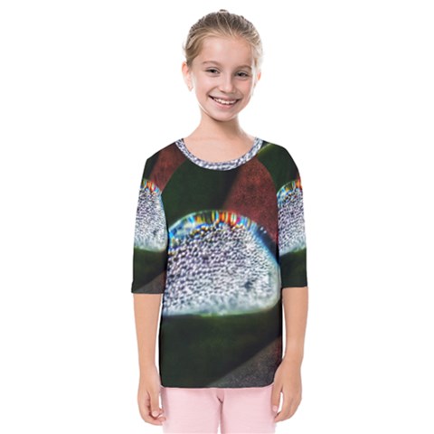 Rainbow Water Droplet Kids  Quarter Sleeve Raglan Tee by okhismakingart