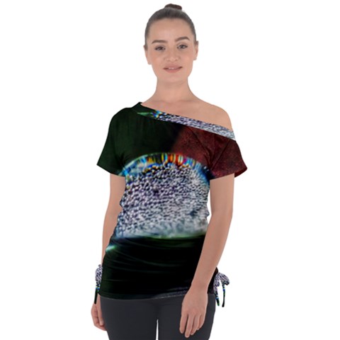 Rainbow Water Droplet Tie-up Tee by okhismakingart