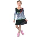 Rainbow Water Droplet Kids  Long Sleeve Velvet Dress View1