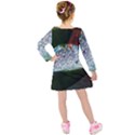 Rainbow Water Droplet Kids  Long Sleeve Velvet Dress View2