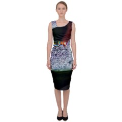 Rainbow Water Droplet Sleeveless Pencil Dress