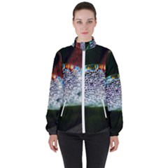 Rainbow Water Droplet Women s High Neck Windbreaker