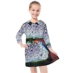 Rainbow Water Droplet Kids  Quarter Sleeve Shirt Dress by okhismakingart