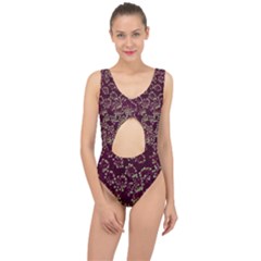 Pink And Green Queen Annes Lace (up Close) Center Cut Out Swimsuit