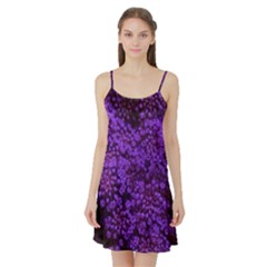 Purple Queen Anne s Lace Landscape Satin Night Slip by okhismakingart