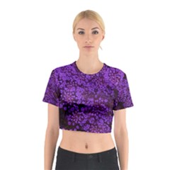 Purple Queen Anne s Lace Landscape Cotton Crop Top by okhismakingart