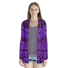 Purple Queen Anne s Lace Landscape Drape Collar Cardigan by okhismakingart