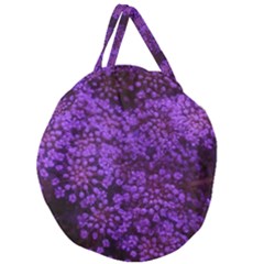 Purple Queen Anne s Lace Landscape Giant Round Zipper Tote by okhismakingart