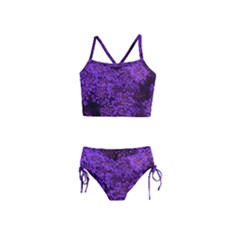 Purple Queen Anne s Lace Landscape Girls  Tankini Swimsuit