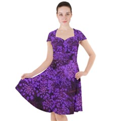 Purple Queen Anne s Lace Landscape Cap Sleeve Midi Dress by okhismakingart