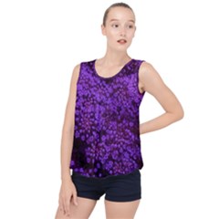 Purple Queen Anne s Lace Landscape Bubble Hem Chiffon Tank Top