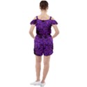 Purple Queen Anne s Lace Landscape Ruffle Cut Out Chiffon Playsuit View2