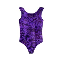 Purple Queen Anne s Lace Landscape Kids  Frill Swimsuit