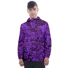 Purple Queen Anne s Lace Landscape Men s Front Pocket Pullover Windbreaker