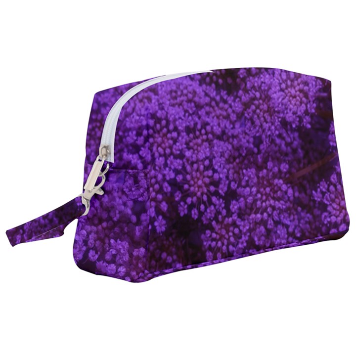 Purple Queen Anne s Lace Landscape Wristlet Pouch Bag (Large)